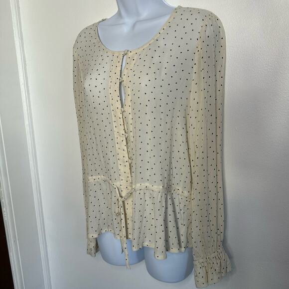 Lucky Brand Polka Dot Blouse, Small, 100% Viscose - Picture 4 of 10